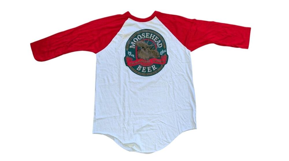 Moosehead Beer Valley Liquor Raglan White Red XL T-Shirt Steadman Vintage READ Z